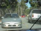 a shot of gil following us to the beach